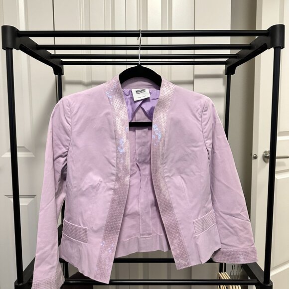 Moschino Blush Purple Jacket with Sequin Edging - Picture 1 of 4